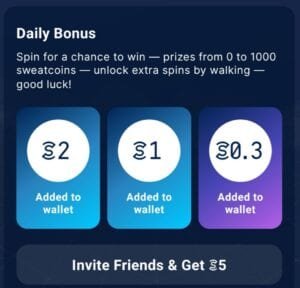 sweatcoin daily bonus screenshot